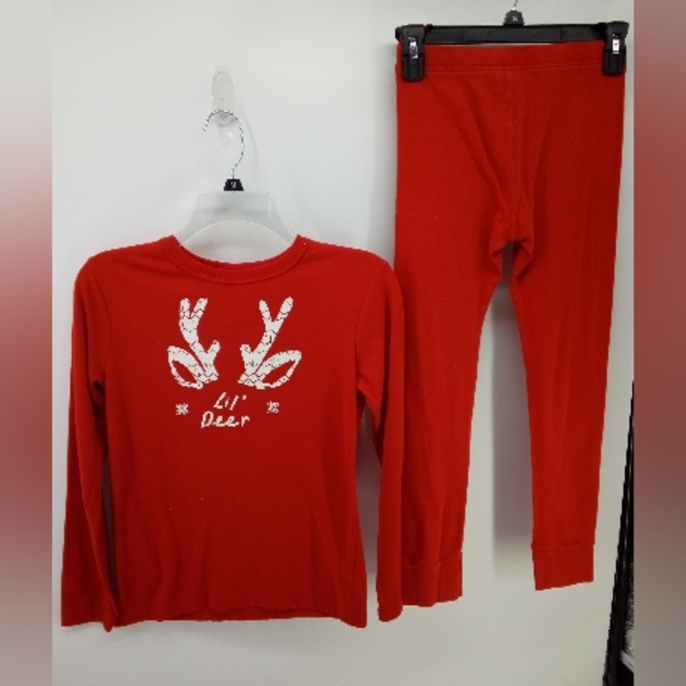 Wondershop Set Lil Deer Red Snug Pajamas Sleepwear 100% Cotton 10